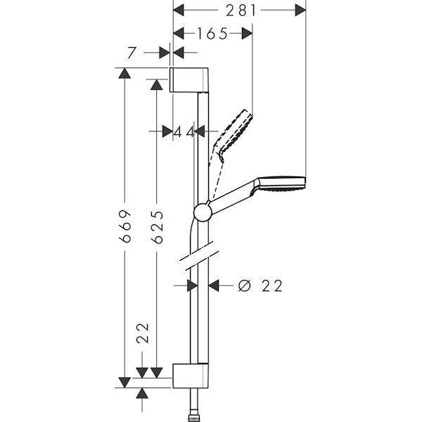 SUIHKUSETTI HANSGROHE 26533400 CROMETTA 1JET 65cm