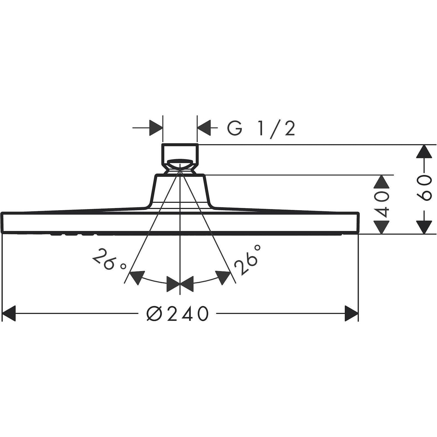 YLÄSUIHKU HANSGROHE 26724000 CROMETTA S 240 1JET (6559765)