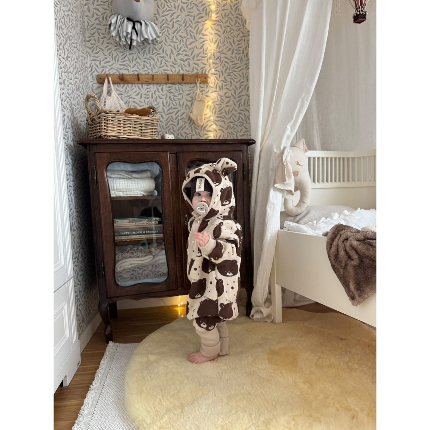 Eared Jumpsuit for Babies and Kids - Beige Bear
