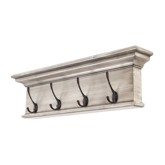 4 Koukun naulakko valkoinen rustiikki (Halifax) - Kotikauppa