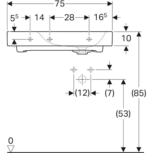 PESUALLAS CITTERIO LASKUTASO VASEN, KERATECT 750x500mm