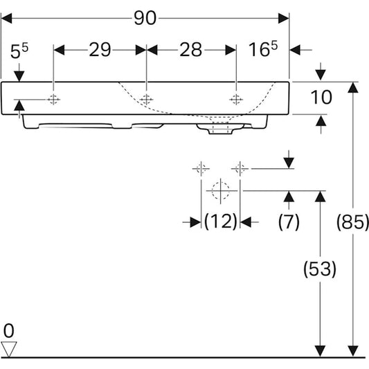 PESUALLAS CITTERIO LASKUTASO VASEN, KERATECT 900x500mm
