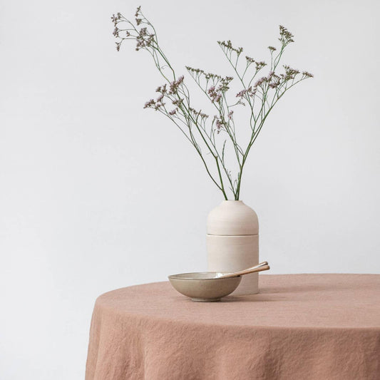 Pyöreä Pellavapöytäliina - Cafe Creme