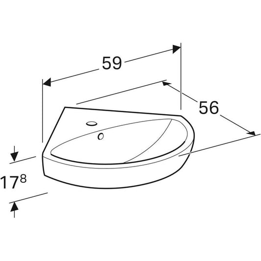 Pesuallas Ido Glow kulma 11193-01 590x560mm
