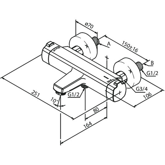 AMME-/SUIHKUHANA DAMIXA 57507.00 PINE TERMOSTAATTI JP
