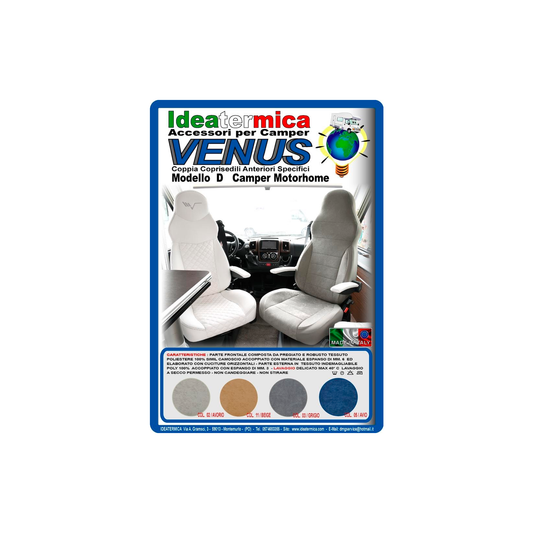 Ideatermica Venus D Istuinsuoja integroidulla niskatuella ja vöillä 2kpl - Harmaa