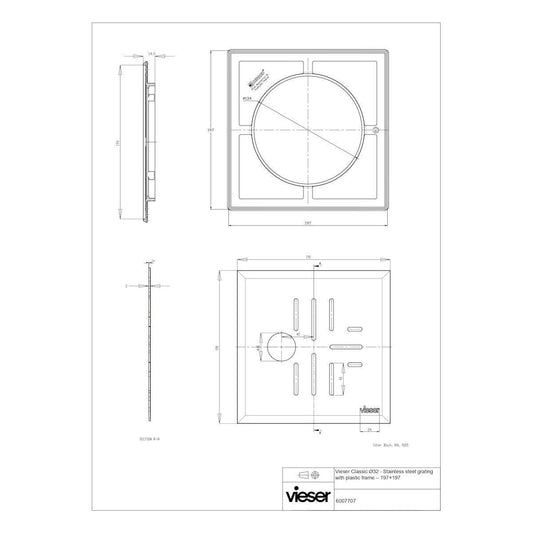 NELIÖKANSI VIESER 197x197 CLASSIC+ 32mm MUSTA