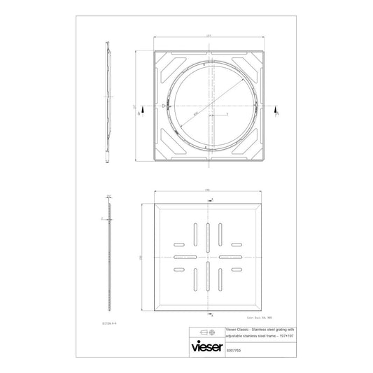NELIÖKANSI VIESER 197x197 CLASSIC+ MUSTA RST KEHYS
