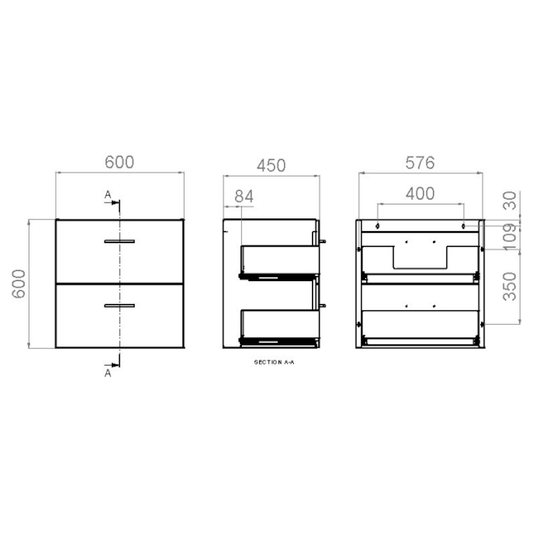 Allaskaappi Polaria Noval 600 harmaa