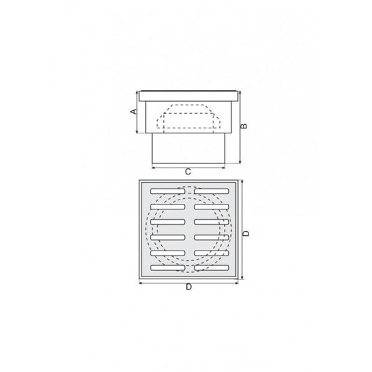 Lattiakaivo 150 × 150mm (Ø 110mm)