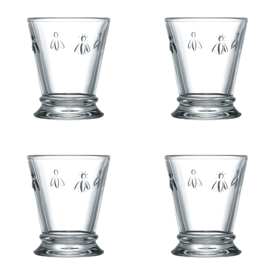 Lasiset Bee juomalasit 4 kpl yksiväriset (250ml)