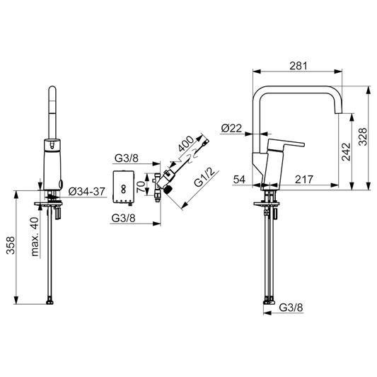 KEITTIÖHANA ORAS 2734FHN-80 OPTIMA 3V PKV TERÄS
