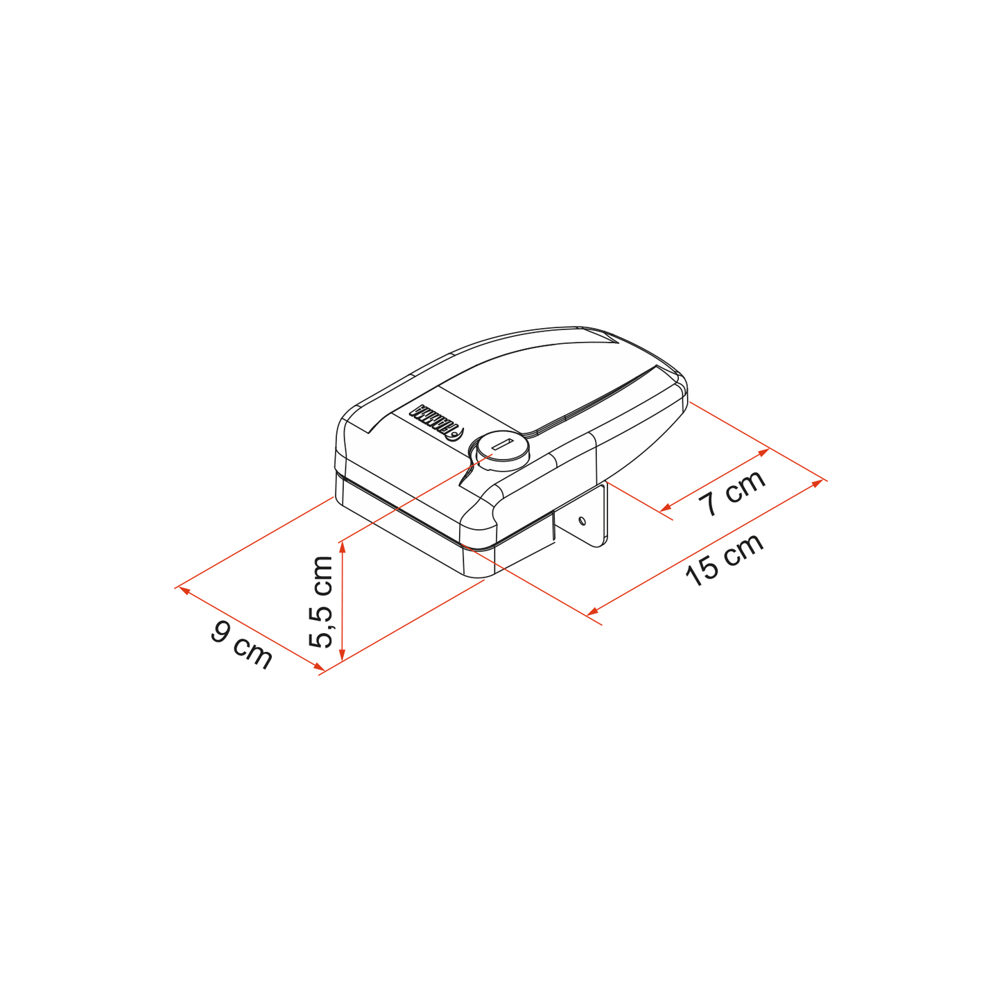 Fiamma Safe Door Frame -turvalukko musta