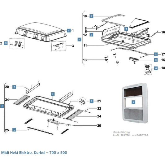 Ulkorunko, täydellinen sähköinen versio - Dometic Midi-Heki / Style