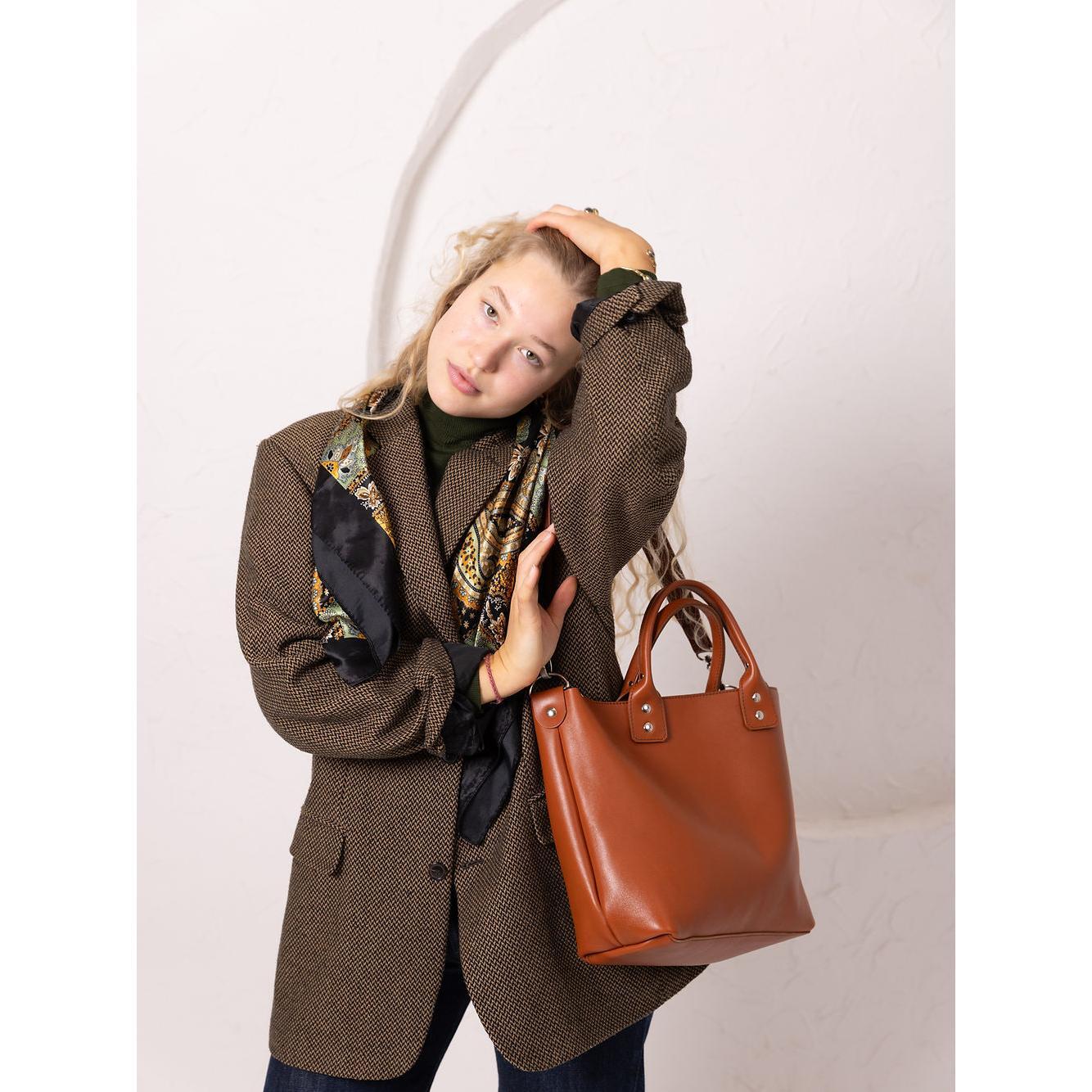 MIGLE Leather Handbag - Ginger