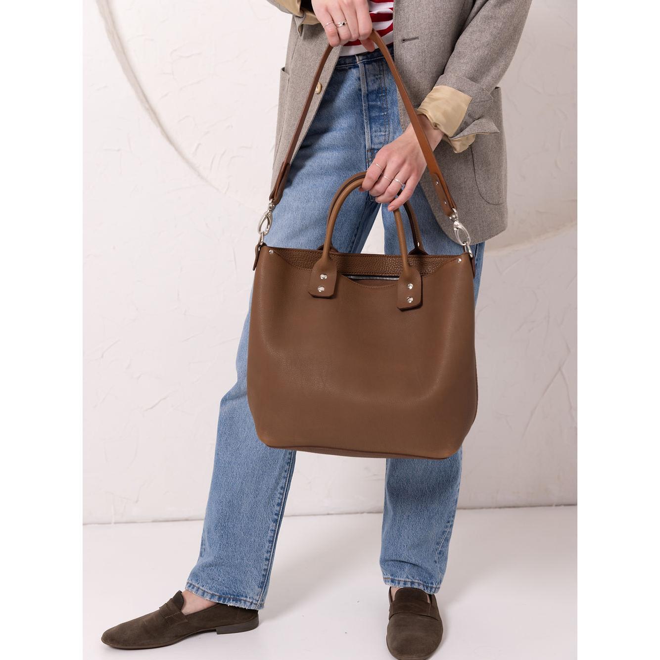 MIGLE Leather Handbag - Cappuccino