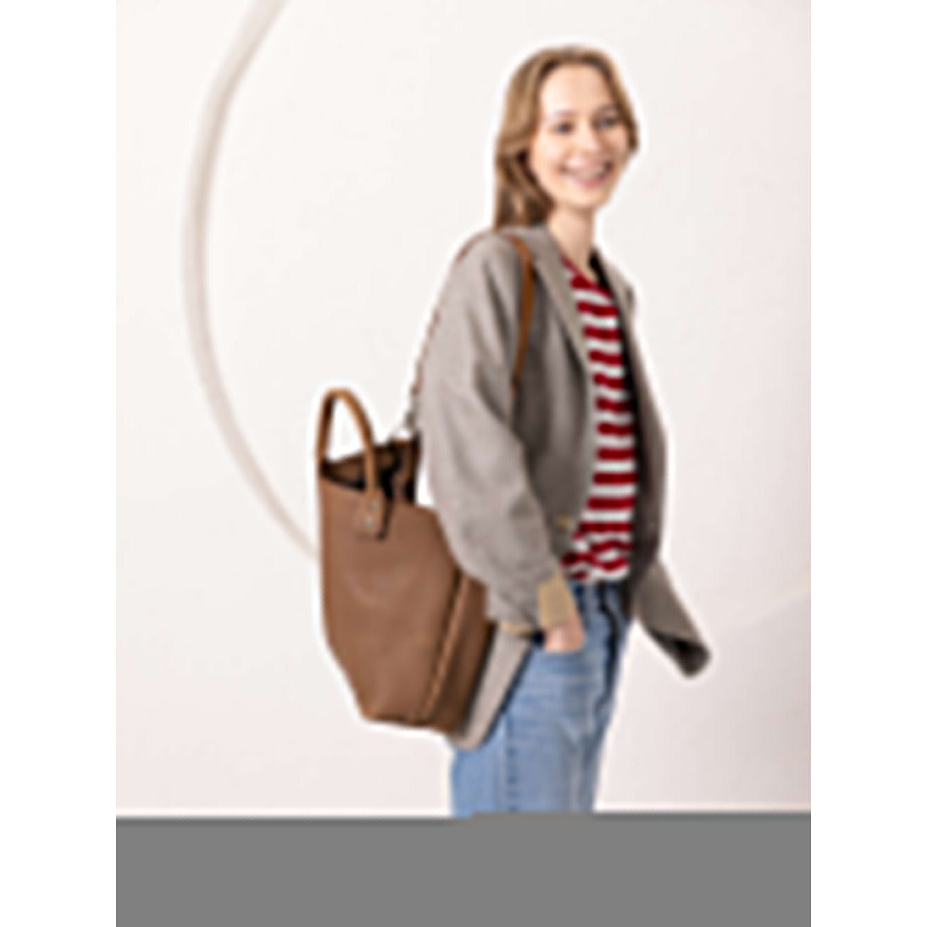 MIGLE Leather Handbag - Cappuccino