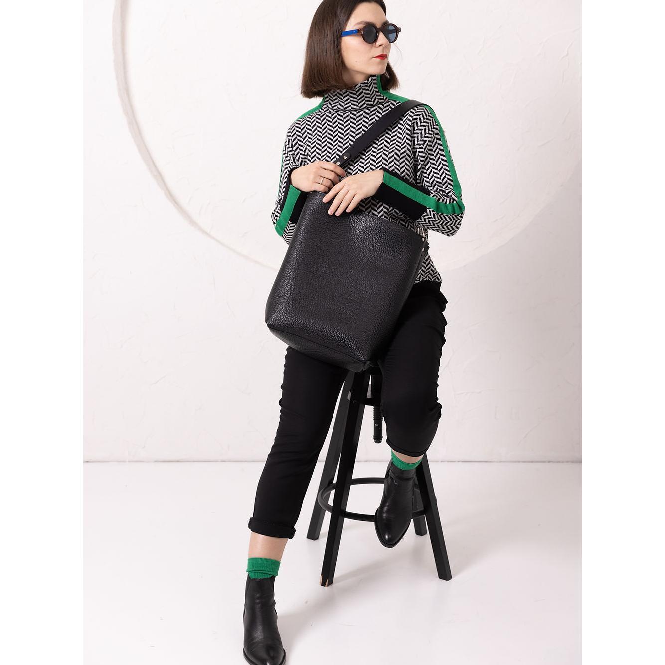ADDISON Leather Tote - Black