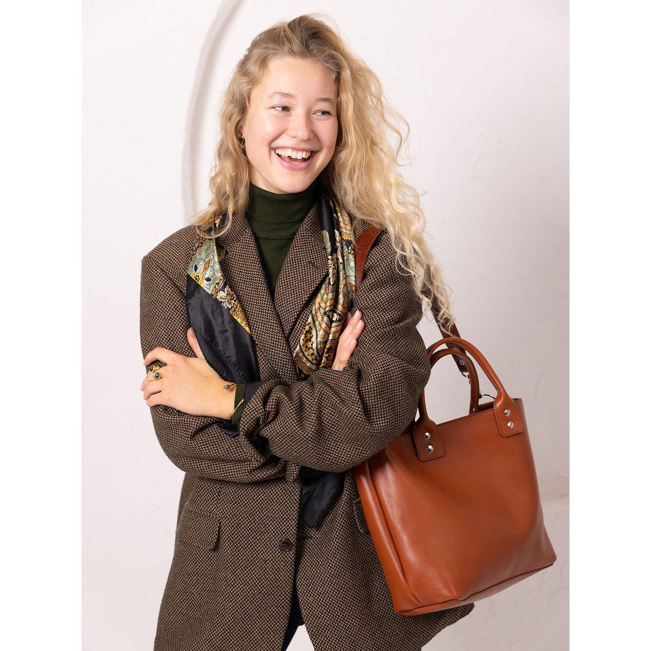 MIGLE Leather Handbag - Ginger