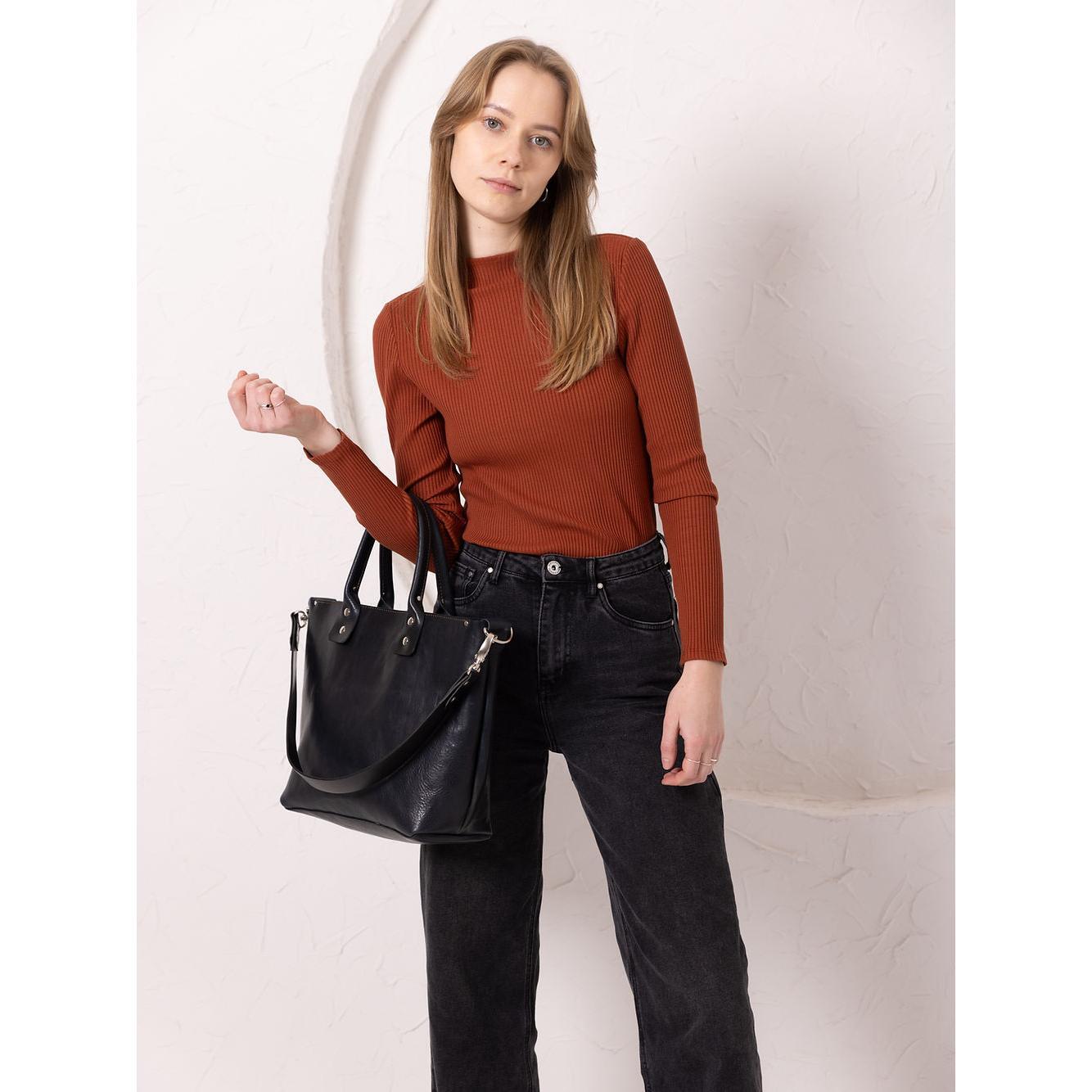 MIGLE Leather Handbag - Dark Denim