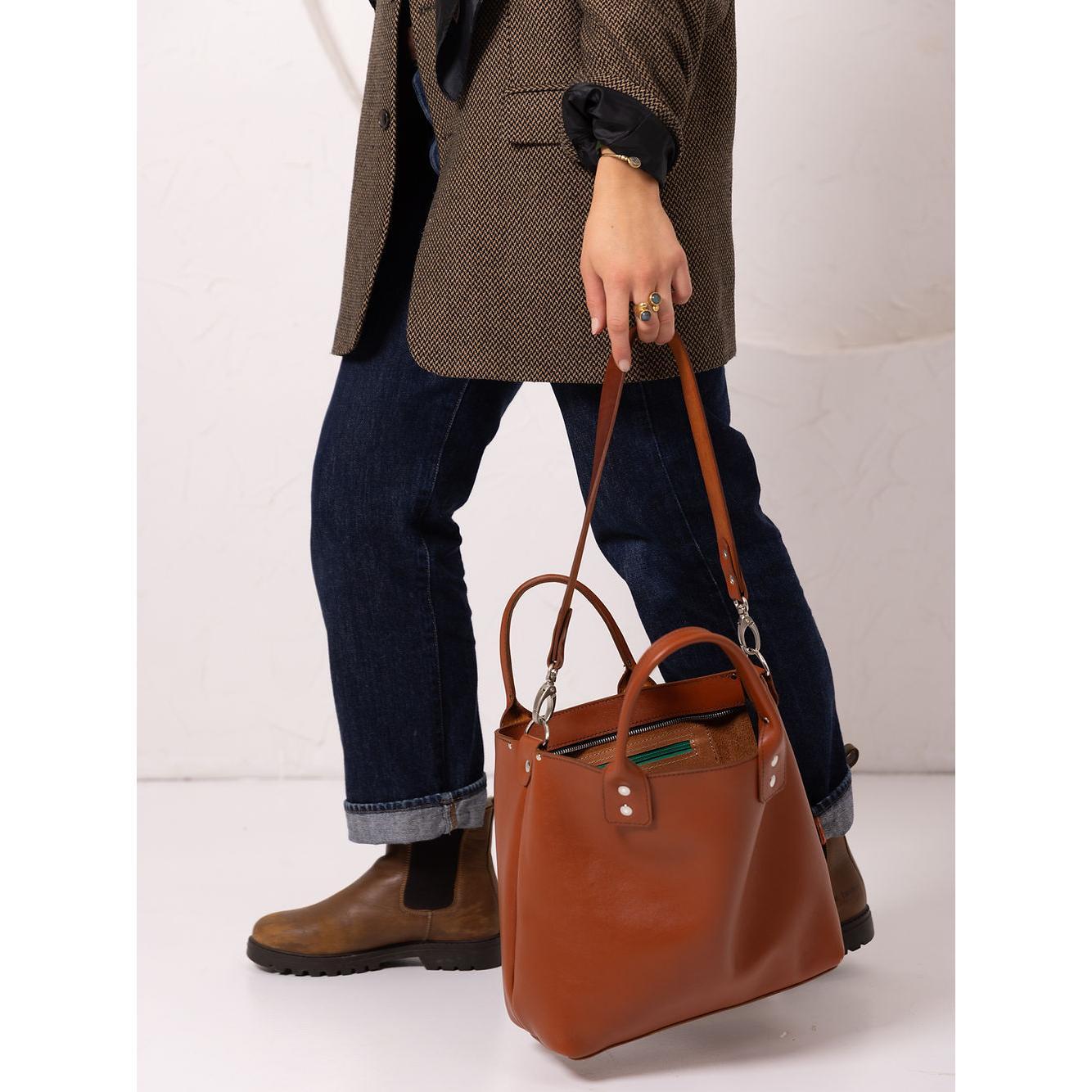 MIGLE Leather Handbag - Ginger