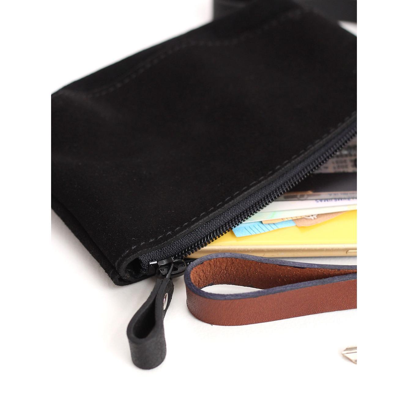 POUCH Wallet - Black Suede