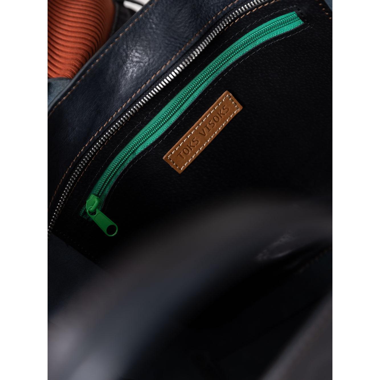 MIGLE Leather Handbag - Dark Denim