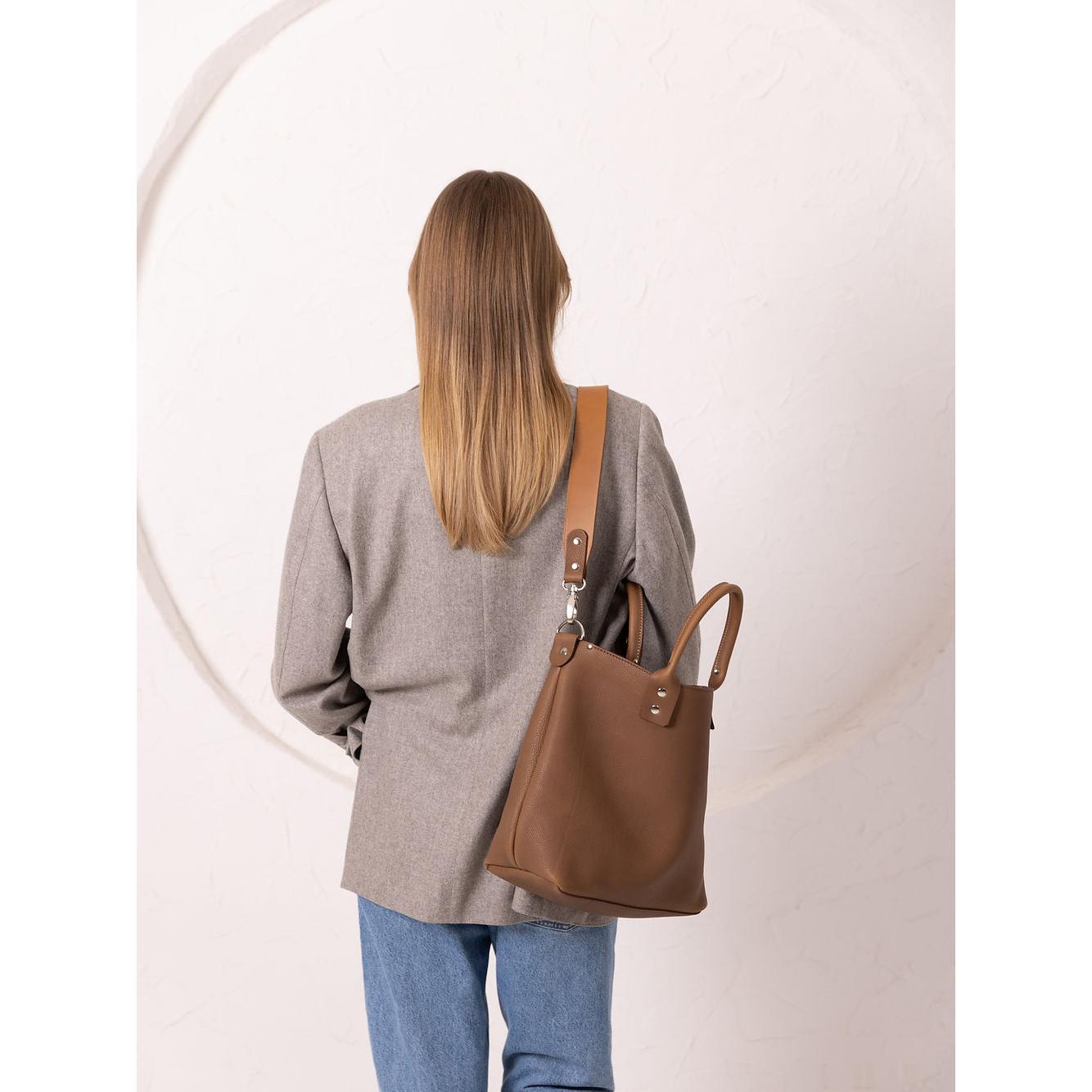 MIGLE Leather Handbag - Cappuccino