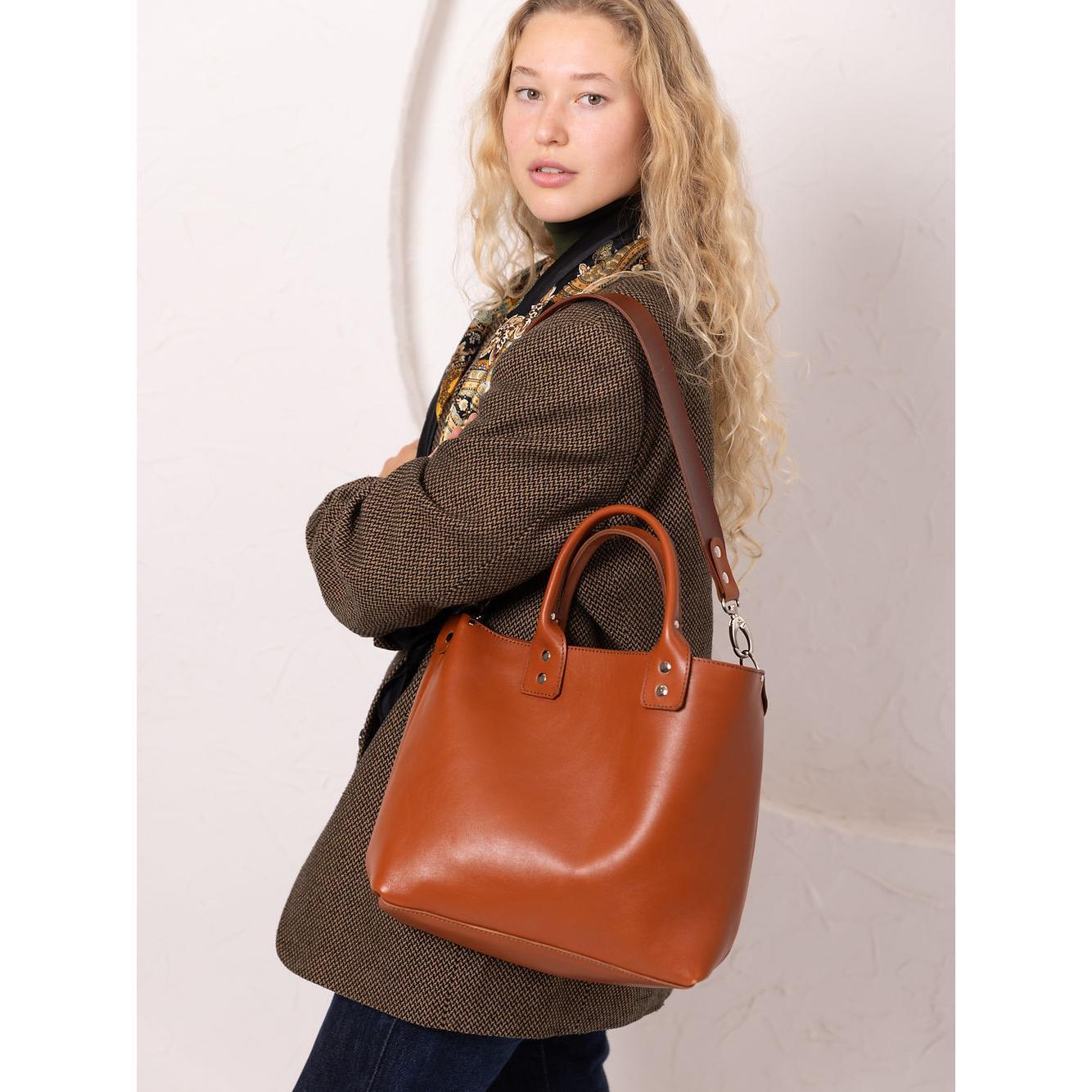 MIGLE Leather Handbag - Ginger
