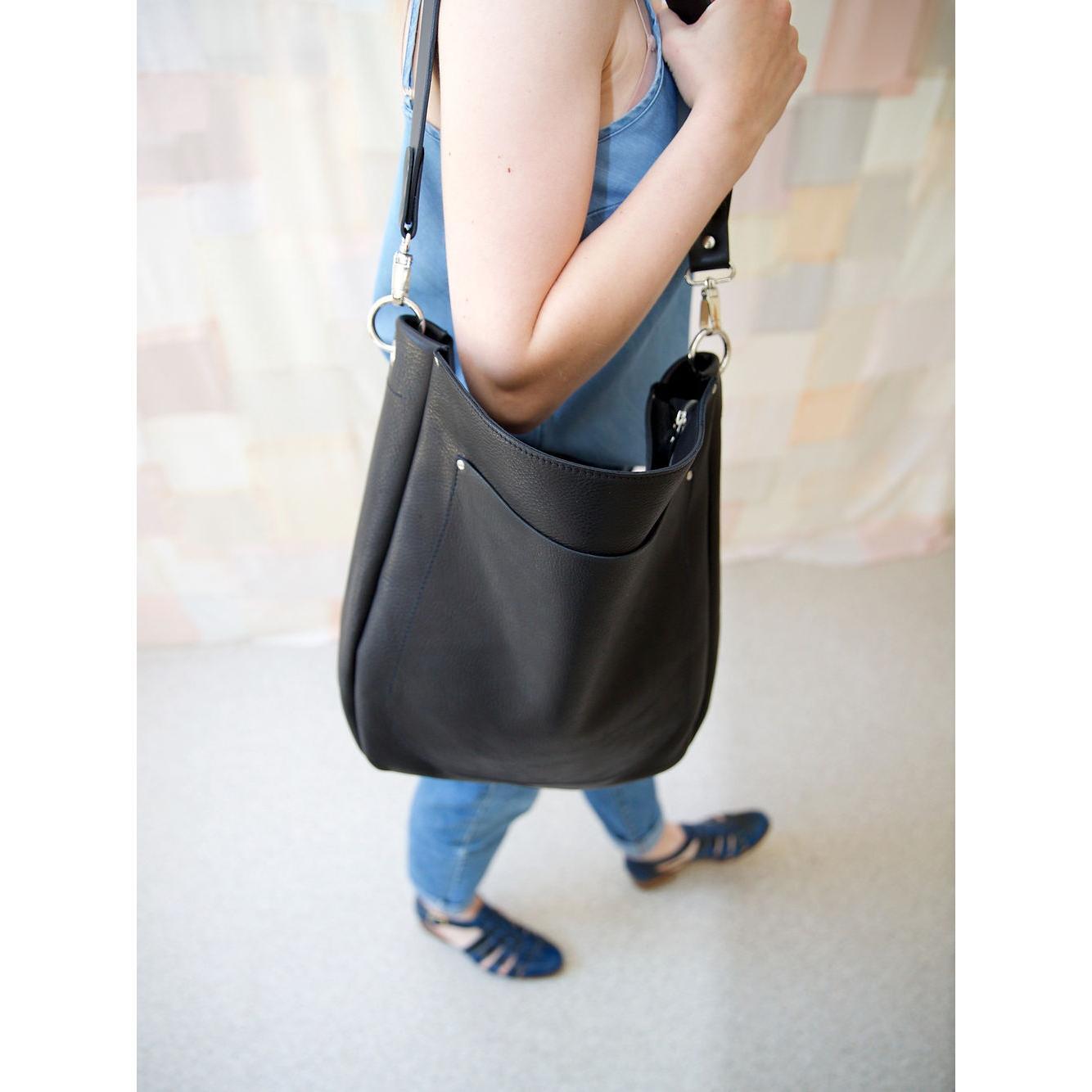 LULU Handbag with Front Pocket - Black