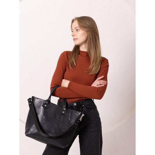 MIGLE Leather Handbag - Dark Denim