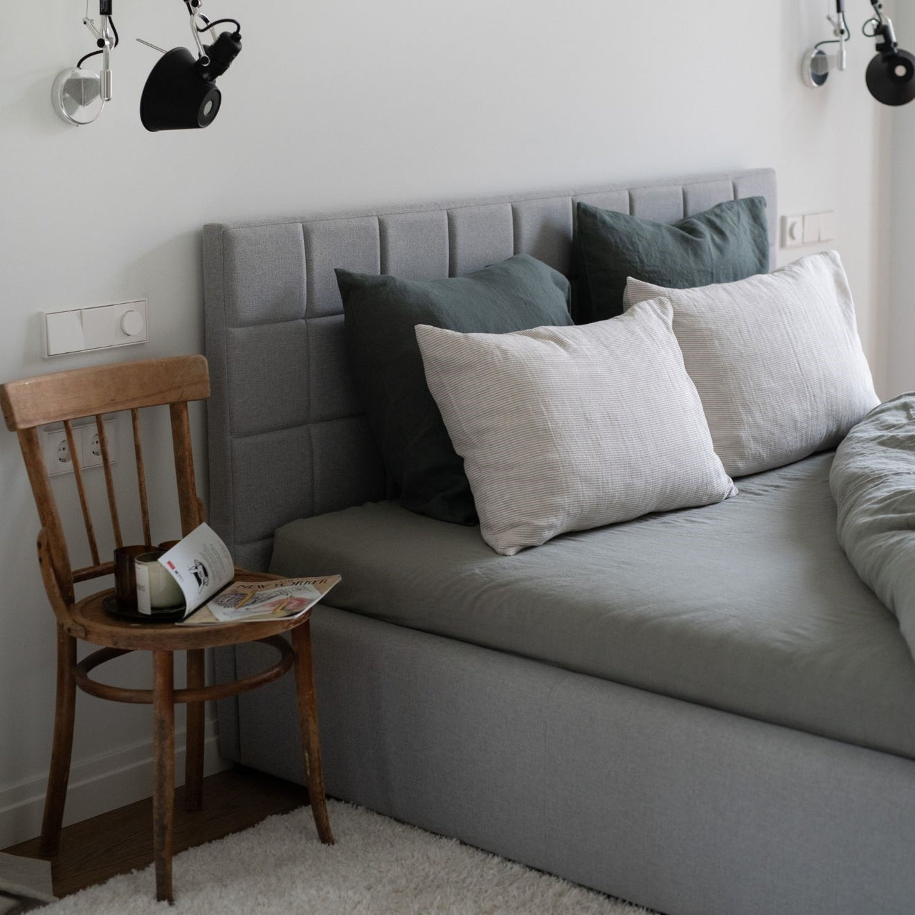 Pellavainen muotoonommeltu aluslakana Khaki (180x200x30 cm) - Linen Tales