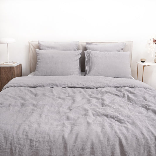 Pellava pussilakanasetti - Light Grey (Parivuode) - Linen Tales