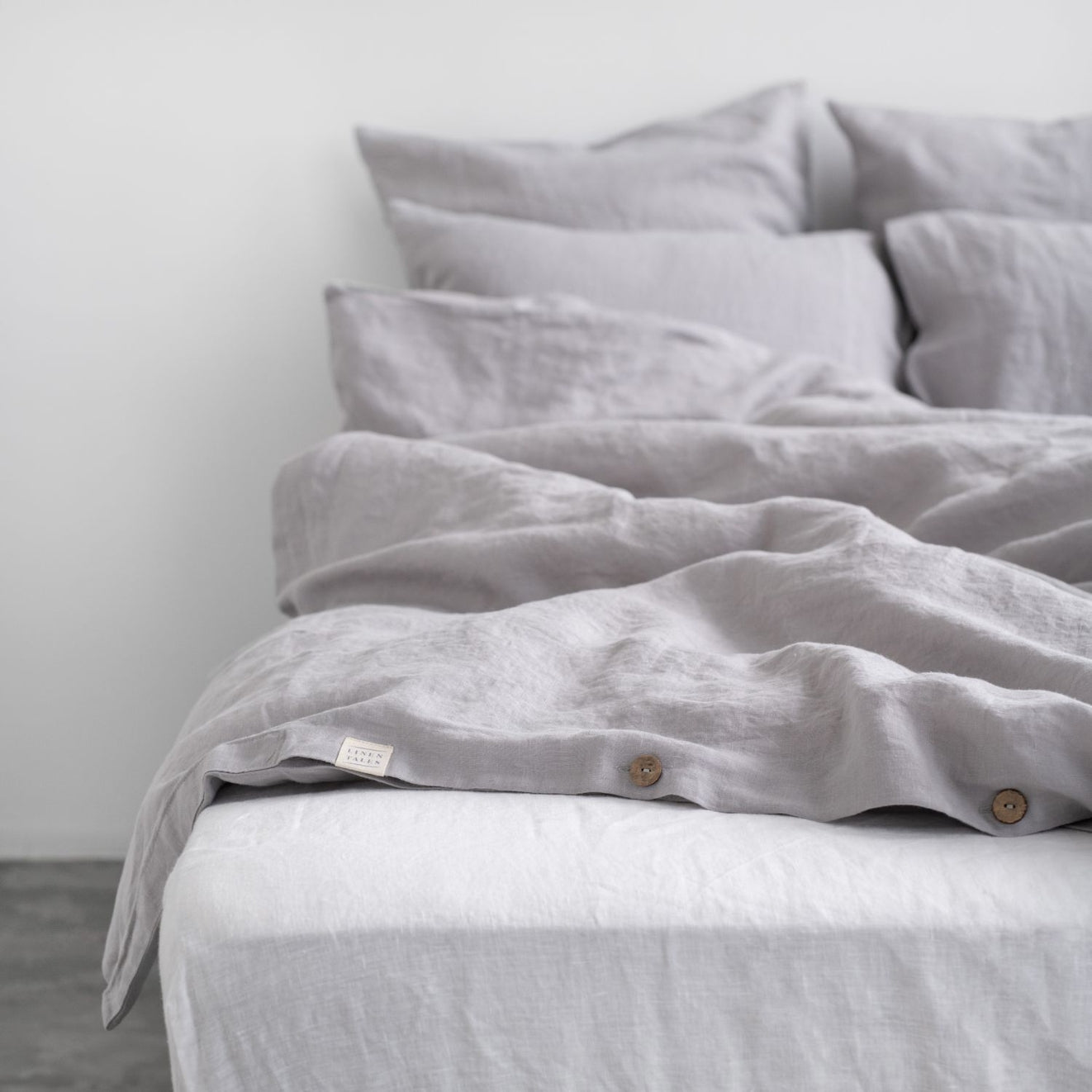 Pellava pussilakanasetti - Light Grey (Parivuode) - Linen Tales