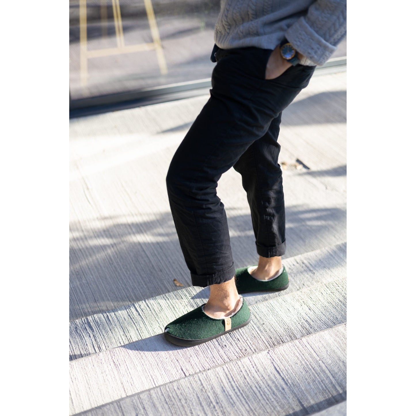 TOKU Budapest Slippers with Lambswool - Dark Green