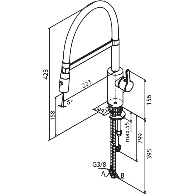 KEITTIÖHANA DAMIXA 74158.0035 SILHOUET PRO PKV KROMI