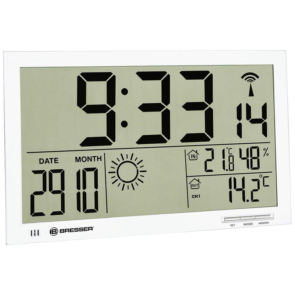 Bresser MyTime Jumbo LCD seinäkello, valkoinen | 74647 | 4007922033891 | Kotikauppa | Bresser