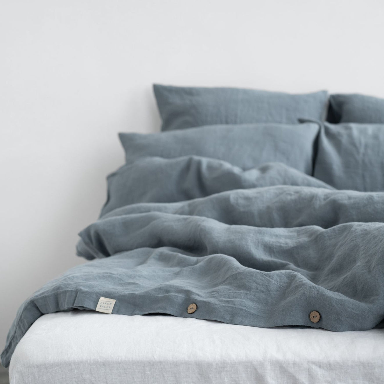 Pellava pussilakanasetti - Blue Fog (Parivuode) - Linen Tales