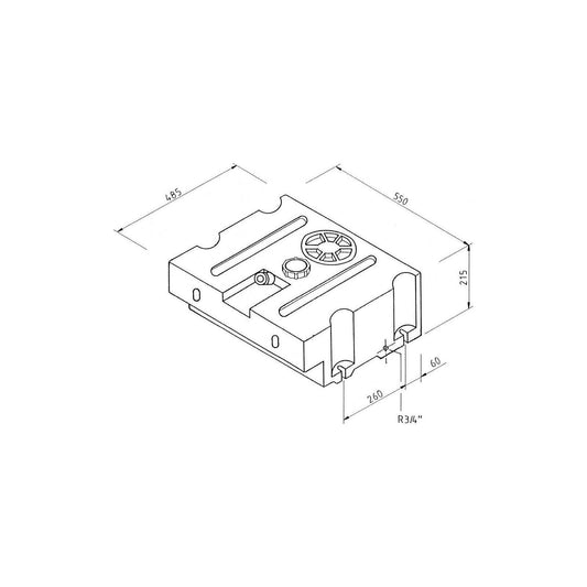 Vesisäiliö 45 litraa 55x48,5x21,5 cm