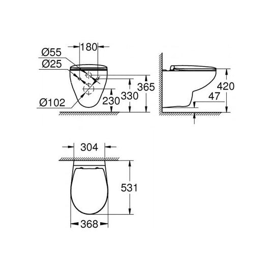 SEINÄ-WC BAU CERAMIC, KANNELLA