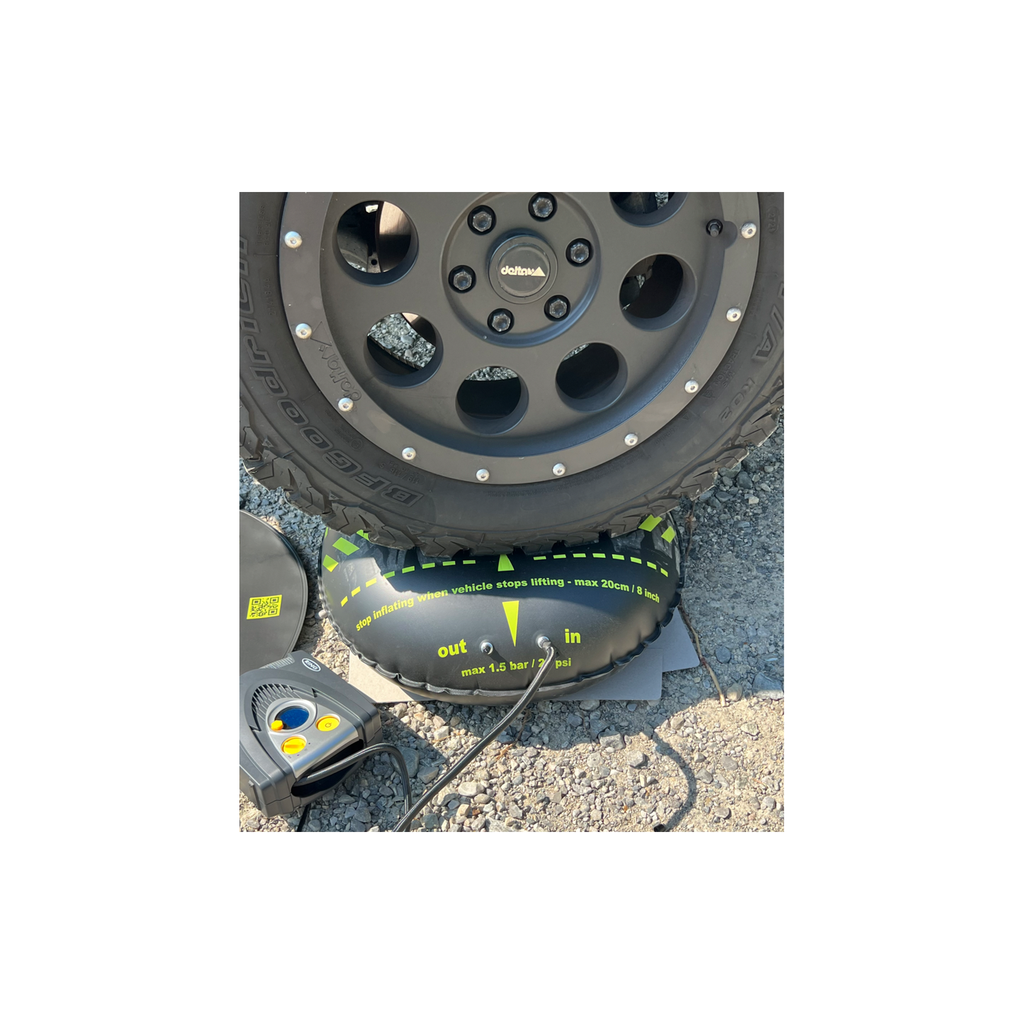 Flat-Jack Camper 2.0 -ilmatyynyrengas 6 tn 305 mm rengasleveydelle