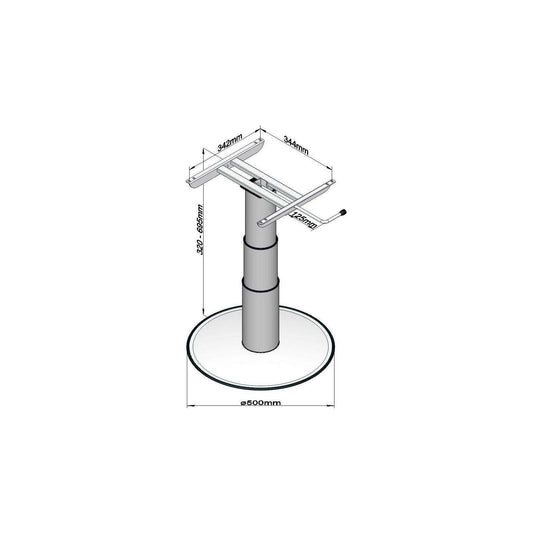 Nostopöydän runko Ilse, yksipylväinen, vapaasti seisova