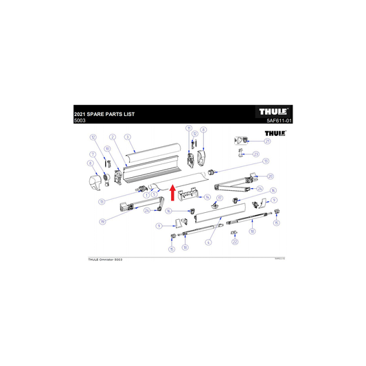 Thule markiisin kangas Omnistor 5003 4,0 m sapphire blue