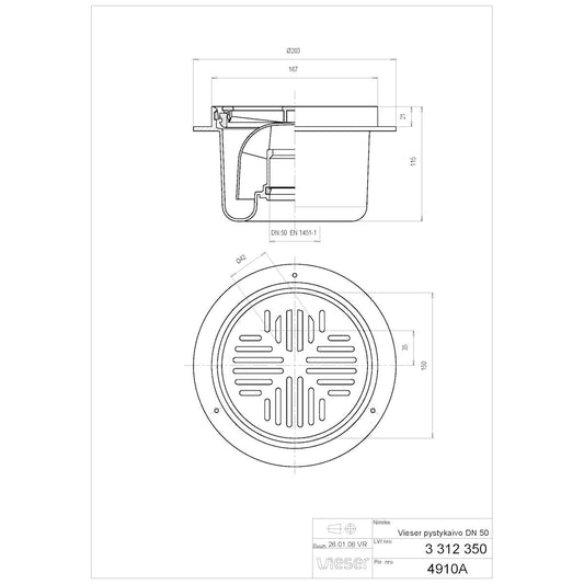 LATTIAKAIVO VIESER DN50 PYSTY