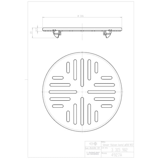 LATTIAKAIVON KANSI VIESER 150 RST PYÖREÄ