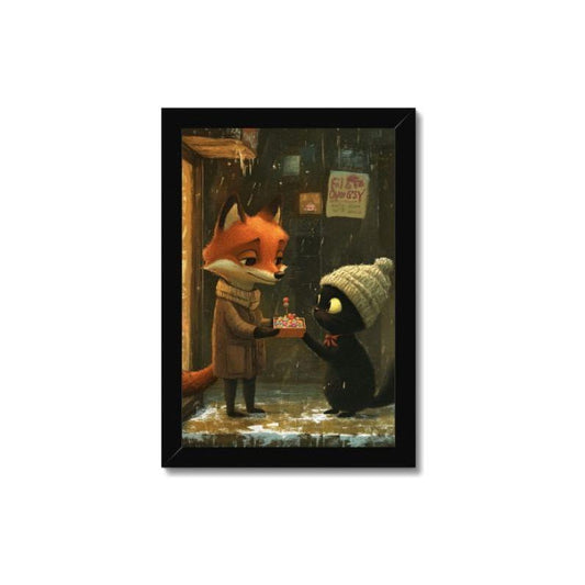 Ystävät (10*15cm) mustalla kehyksellä