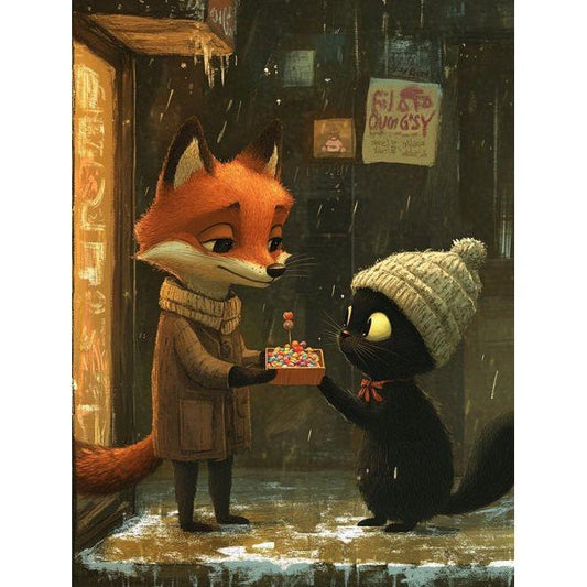 Ystävät (10*15cm) mustalla kehyksellä