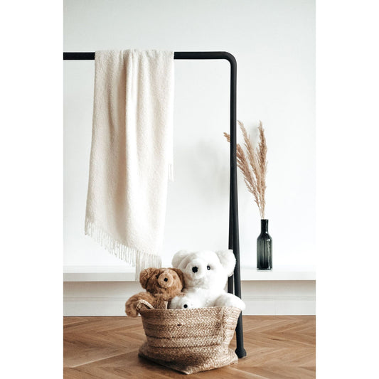 Luxurious Natural Superfine Alpaca Wool Boucle Throw