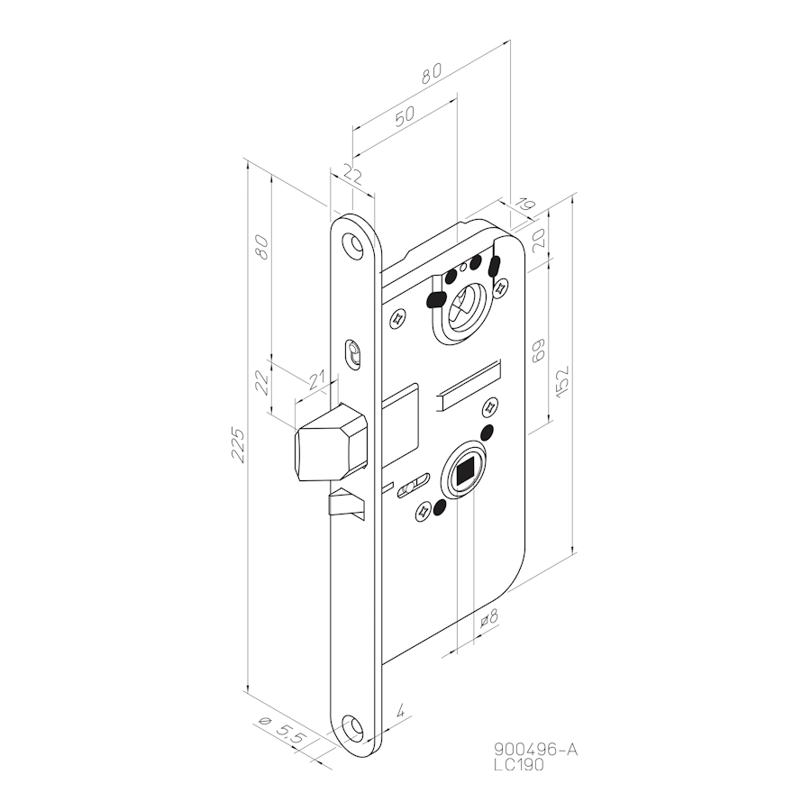 Lukkorunko Abloy LC190/4691 oikea