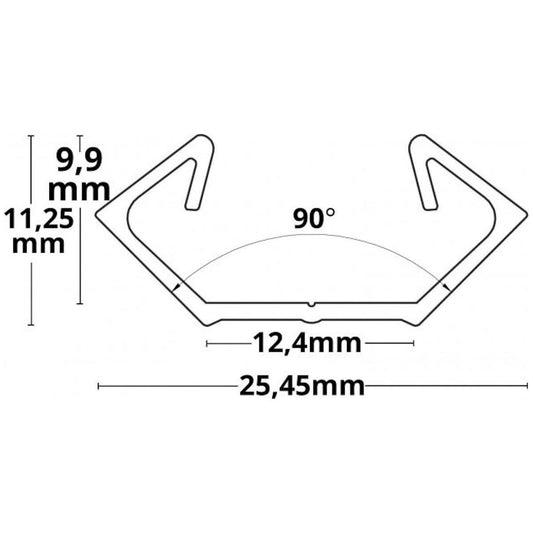 VALOPROFIILI/-NAUHA PO23N LED KULMAPROF. 200cm